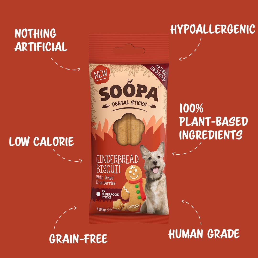 SOOPA - Gingerbread Dental Sticks mit Ingwer & Cranberry