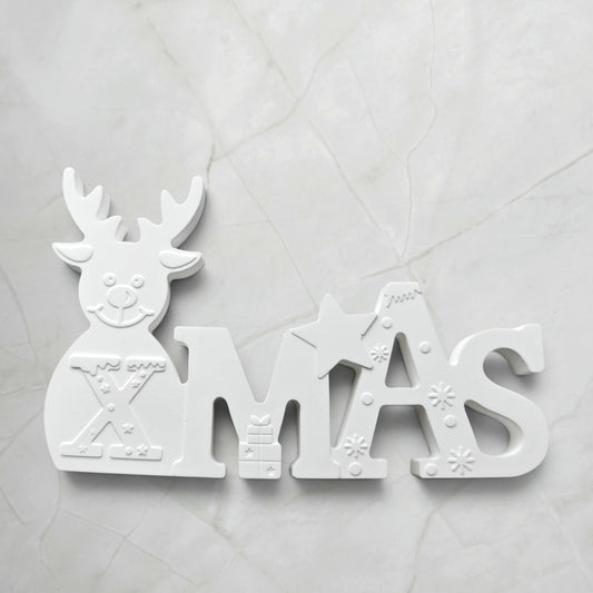 XMAS-Schriftzug mit Rentier